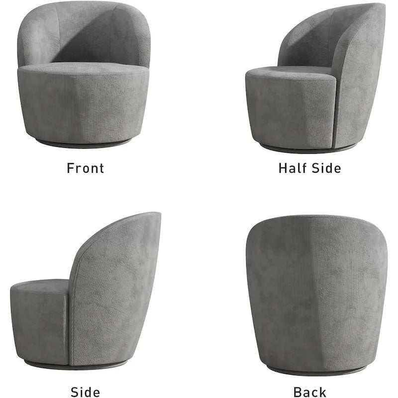 Fauteuil d'appoint confortable pivotant rond pour le salon