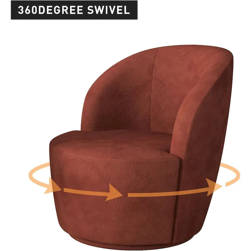 Fauteuil d'appoint confortable pivotant rond pour le salon