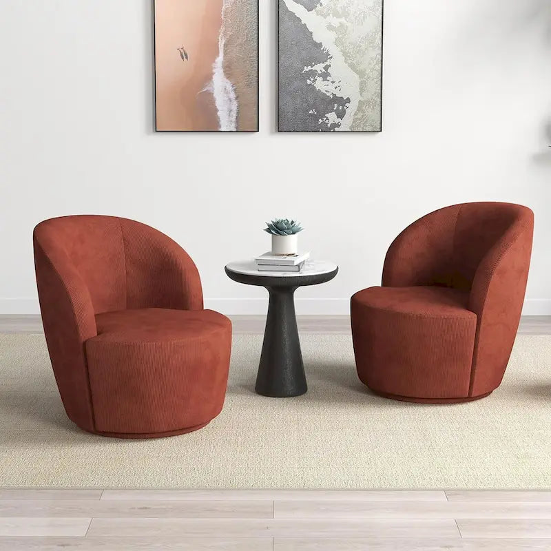 Fauteuil d'appoint confortable pivotant rond pour le salon