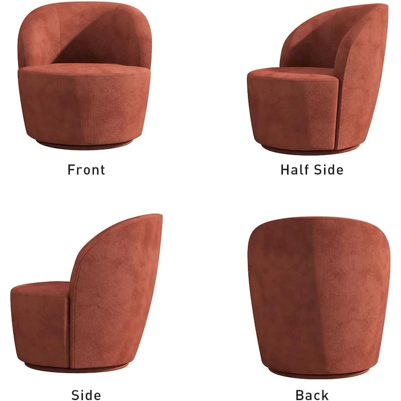 Fauteuil d'appoint confortable pivotant rond pour le salon