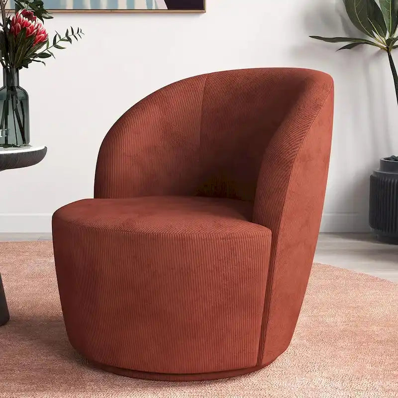 Fauteuil d'appoint confortable pivotant rond pour le salon
