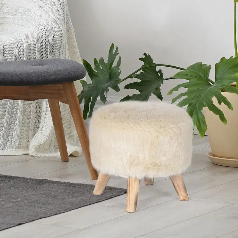 Pouf rembourré moderne rond en tissu