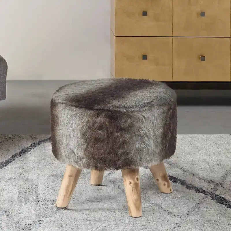 Pouf rembourré moderne rond en tissu