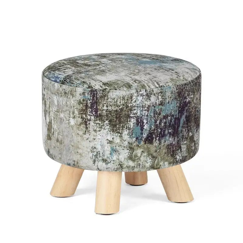 Pouf rembourré moderne rond en tissu