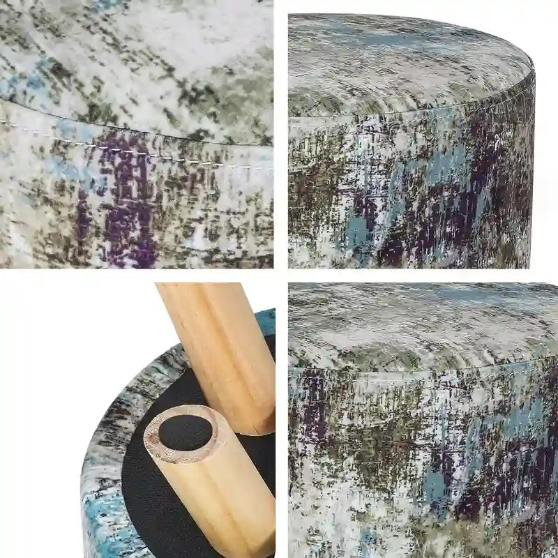 Pouf rembourré moderne rond en tissu