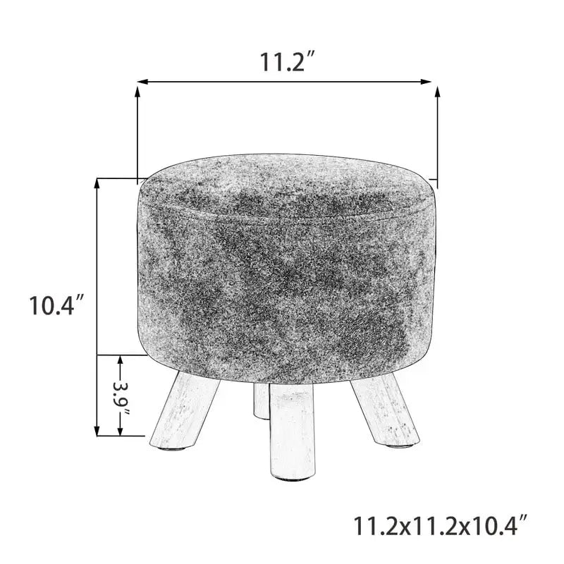 Pouf rembourré moderne rond en tissu