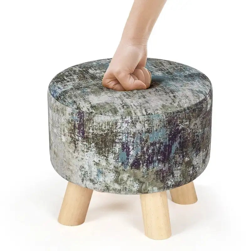 Pouf rembourré moderne rond en tissu
