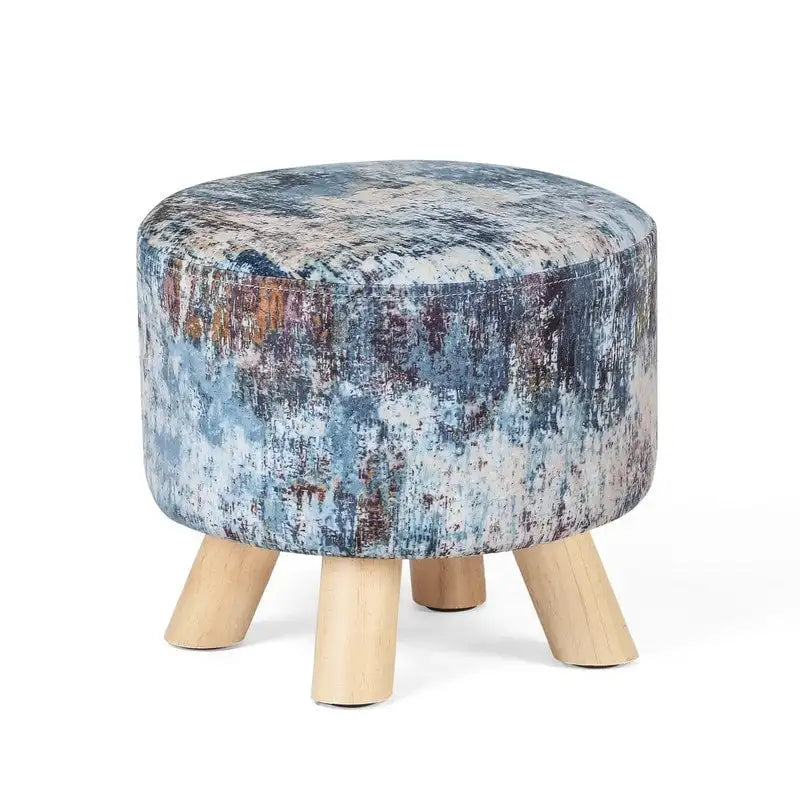 Pouf rembourré moderne rond en tissu