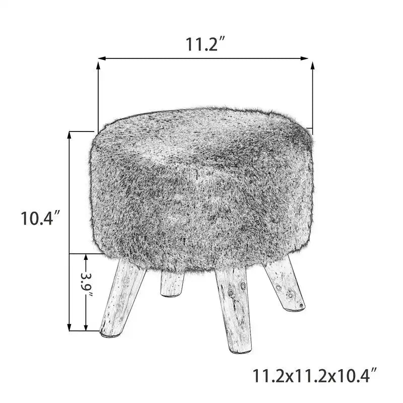 Pouf rembourré moderne rond en tissu