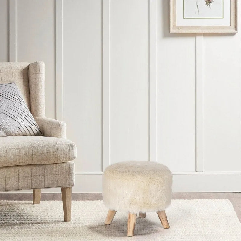 Pouf rembourré moderne rond en tissu