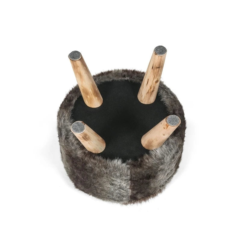 Pouf rembourré moderne rond en tissu