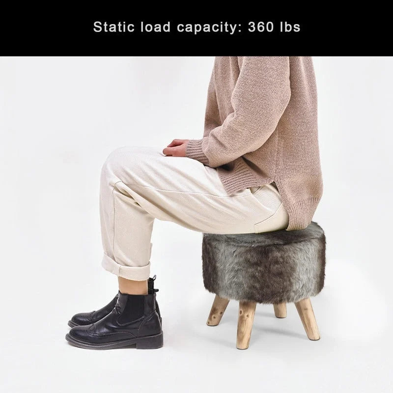 Pouf rembourré moderne rond en tissu