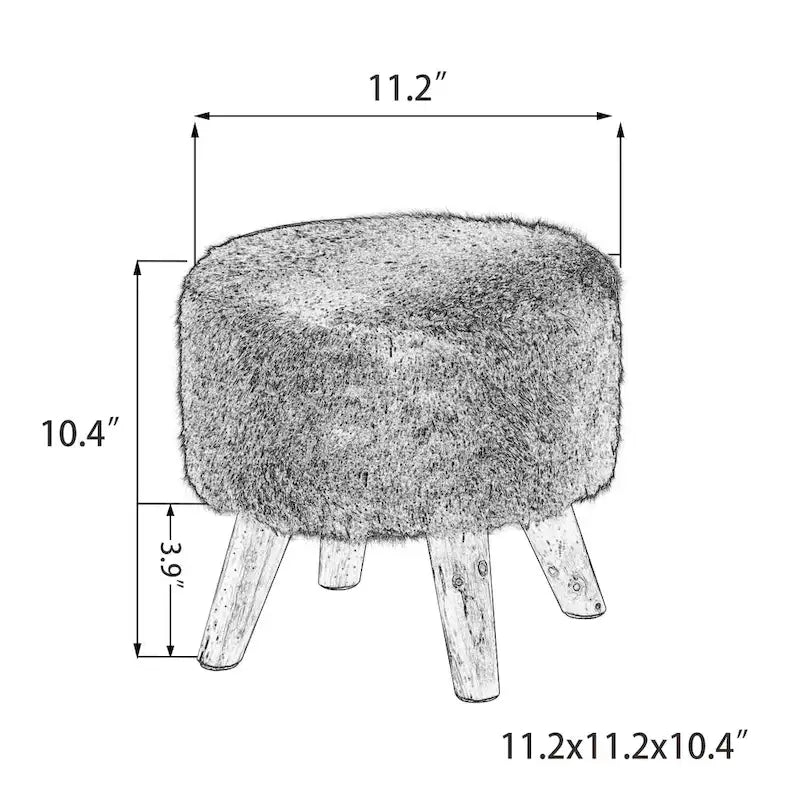 Pouf rembourré moderne rond en tissu