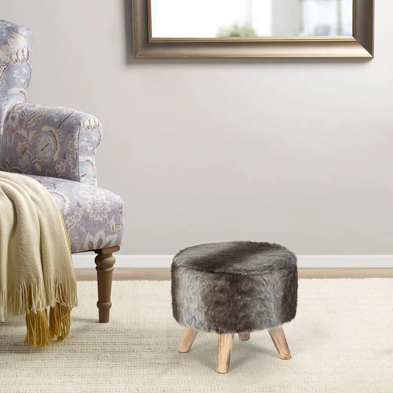 Pouf rembourré moderne rond en tissu
