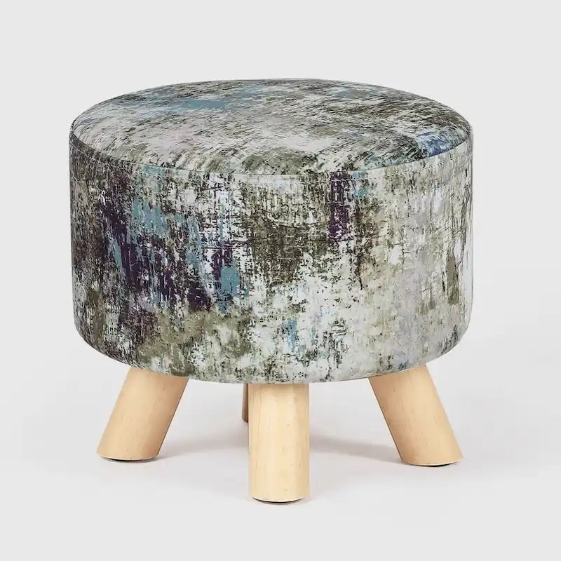 Pouf rembourré moderne rond en tissu