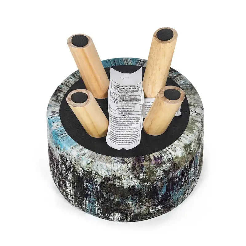 Pouf rembourré moderne rond en tissu