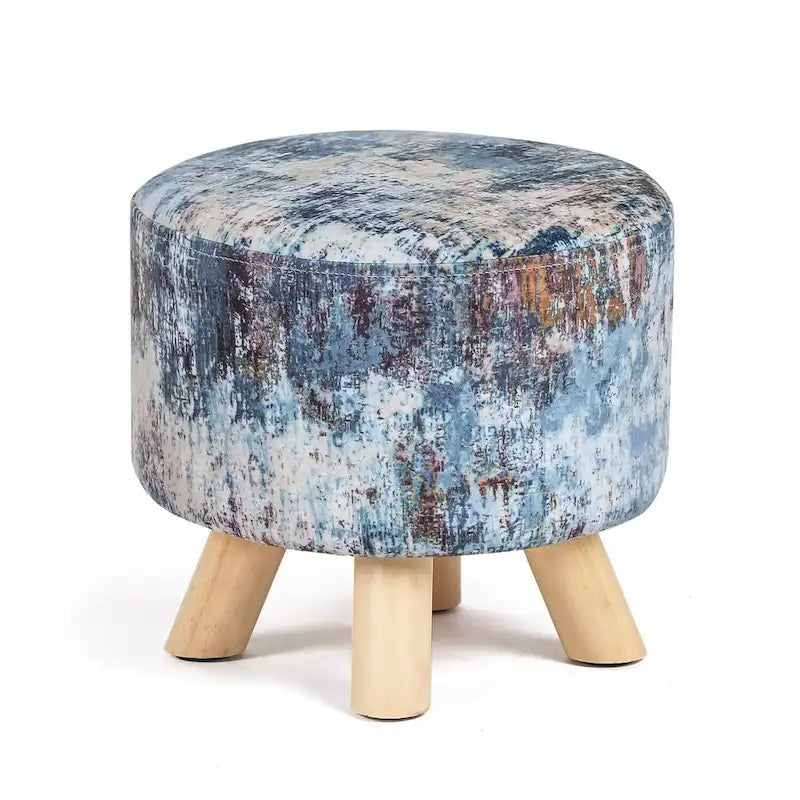 Pouf rembourré moderne rond en tissu