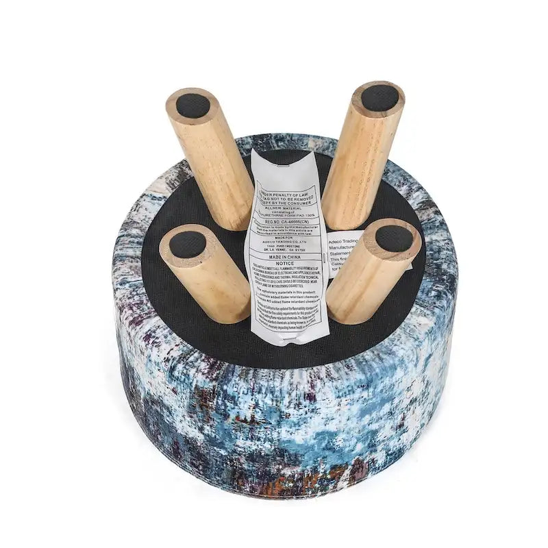 Pouf rembourré moderne rond en tissu