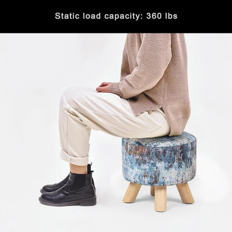 Pouf rembourré moderne rond en tissu