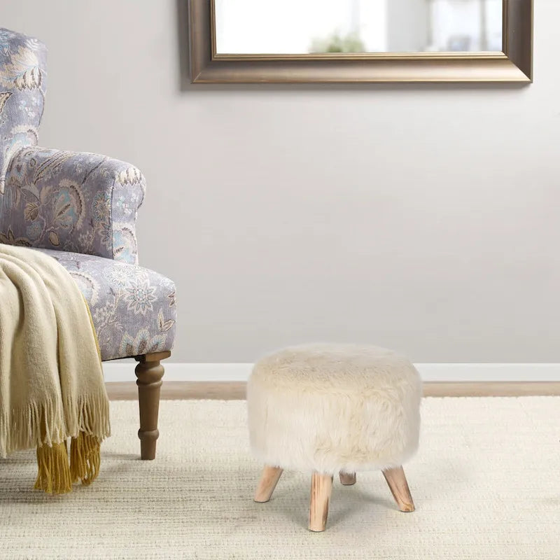 Pouf rembourré moderne rond en tissu