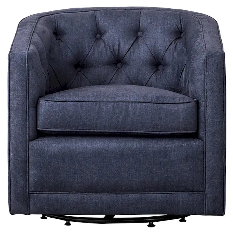 Fauteuil tonneau pivotant en tissu