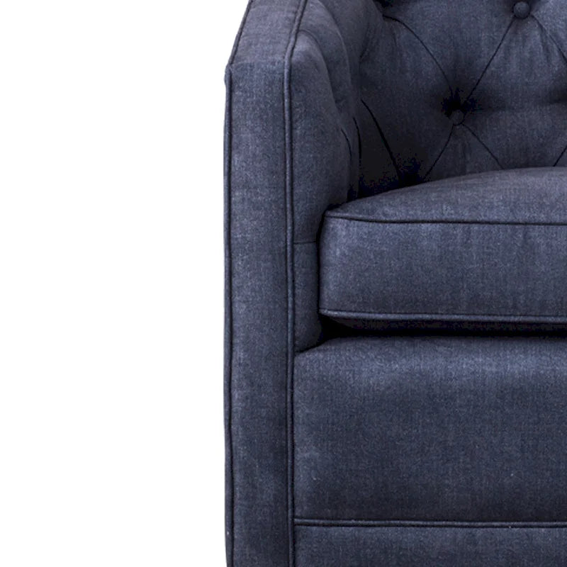 Fauteuil tonneau pivotant en tissu