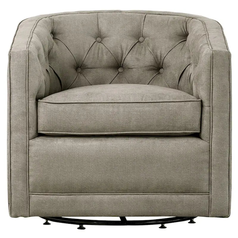 Fauteuil tonneau pivotant en tissu