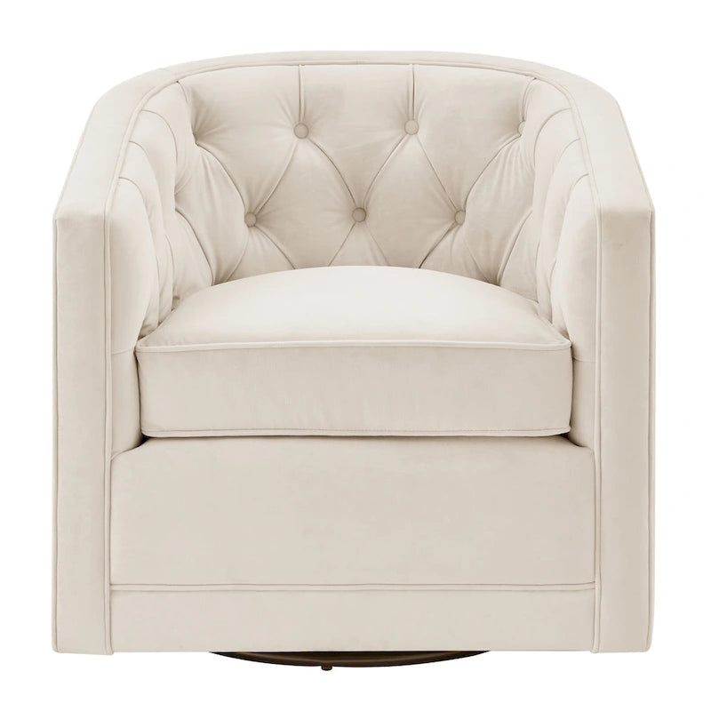 Fauteuil tonneau pivotant en tissu