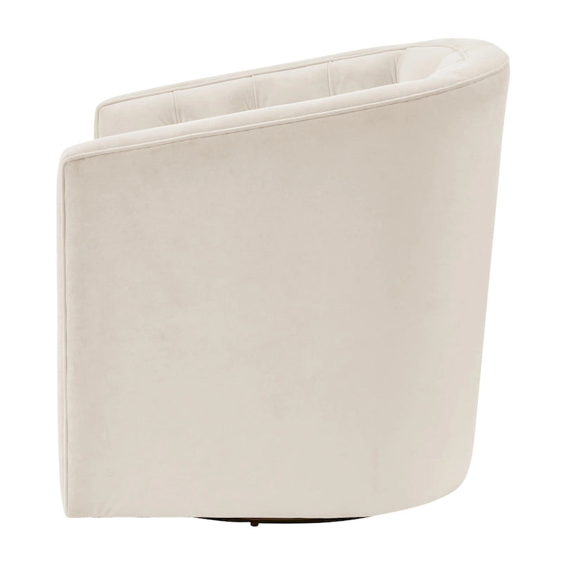 Fauteuil tonneau pivotant en tissu
