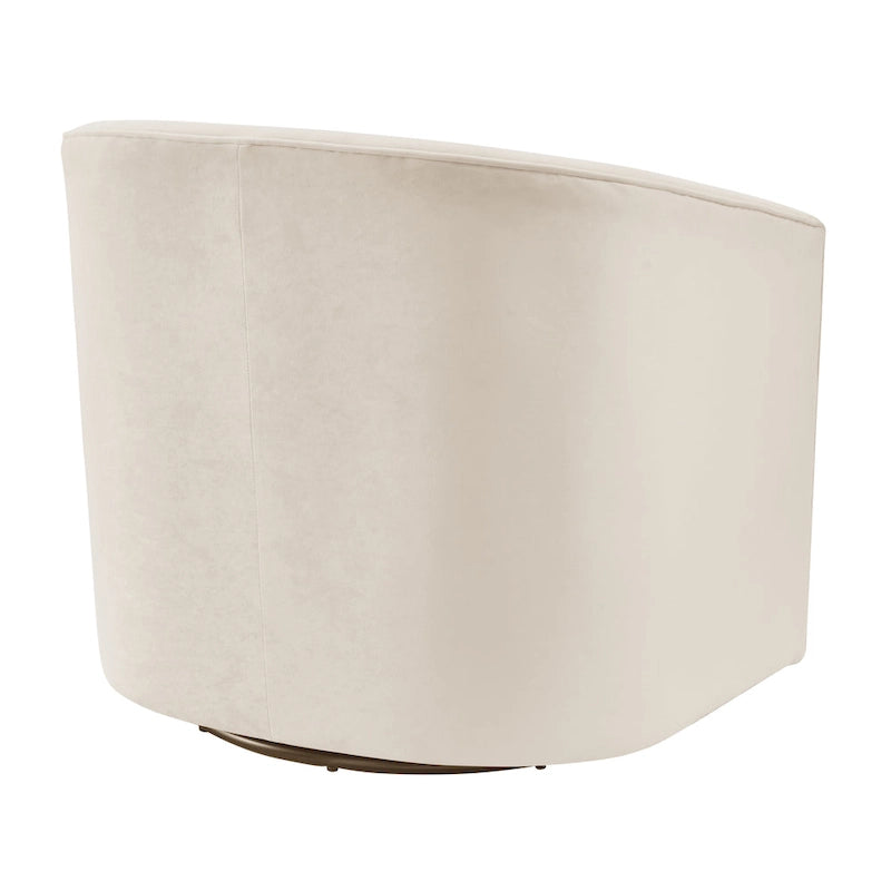 Fauteuil tonneau pivotant en tissu