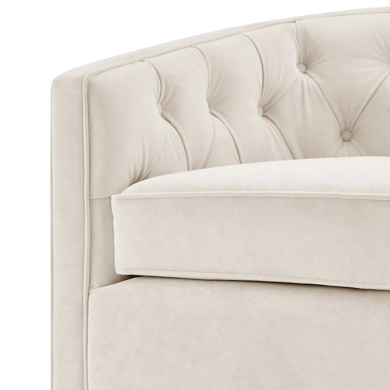 Fauteuil tonneau pivotant en tissu
