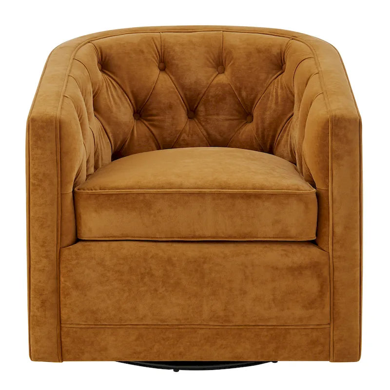 Fauteuil tonneau pivotant en tissu