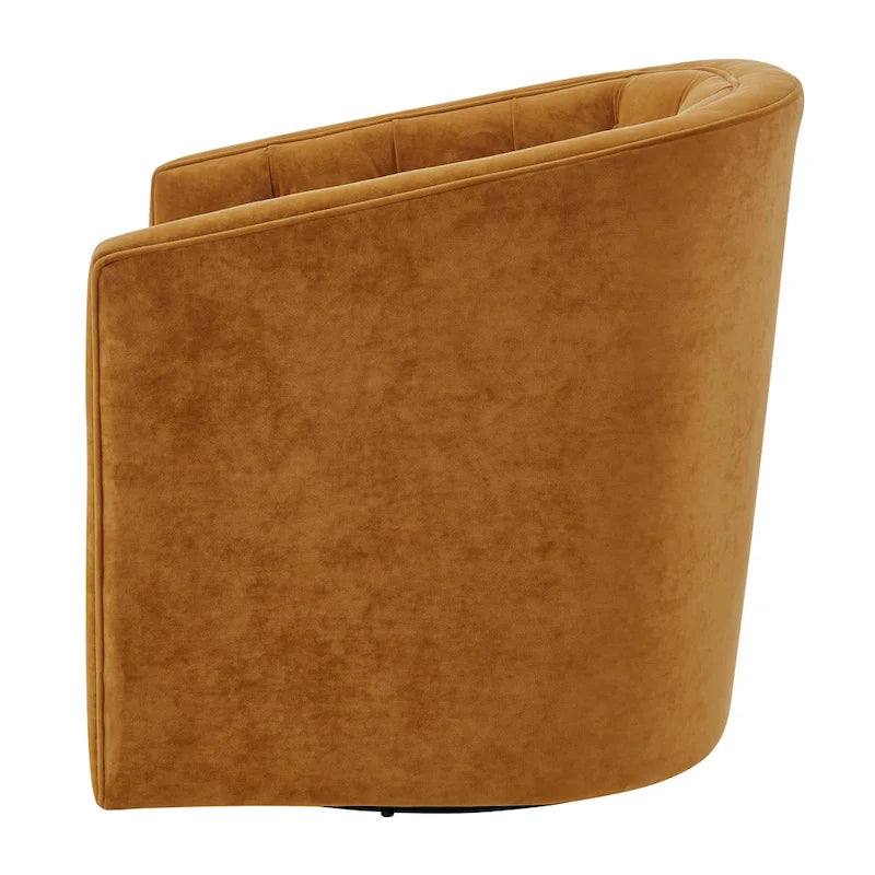 Fauteuil tonneau pivotant en tissu