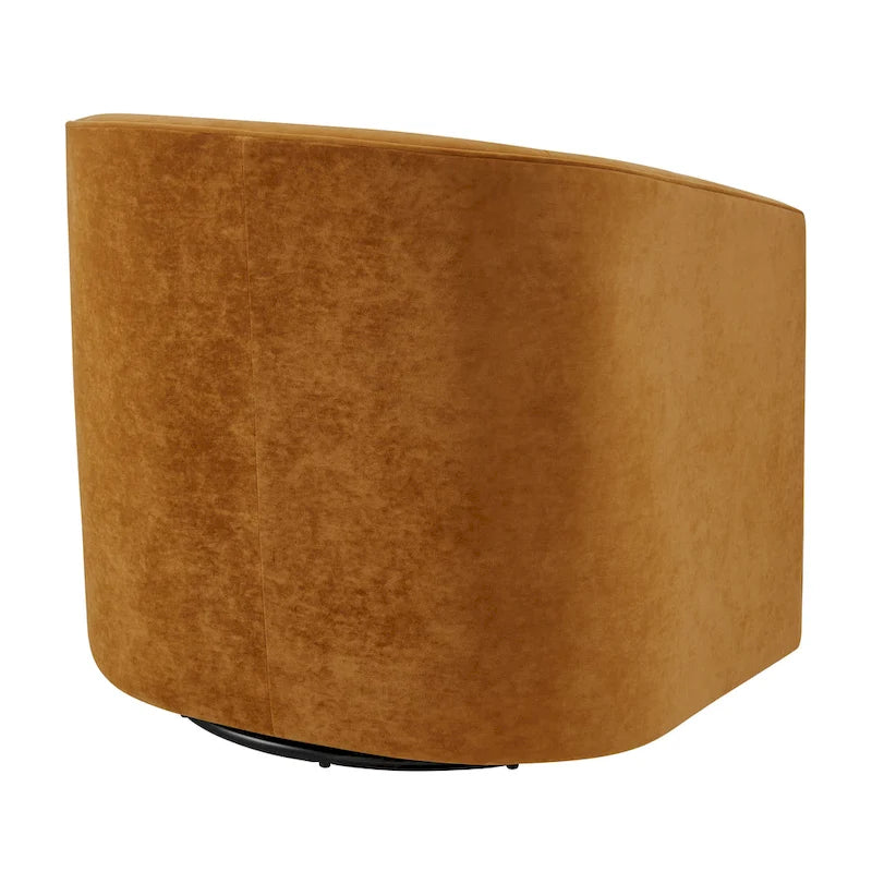 Fauteuil tonneau pivotant en tissu