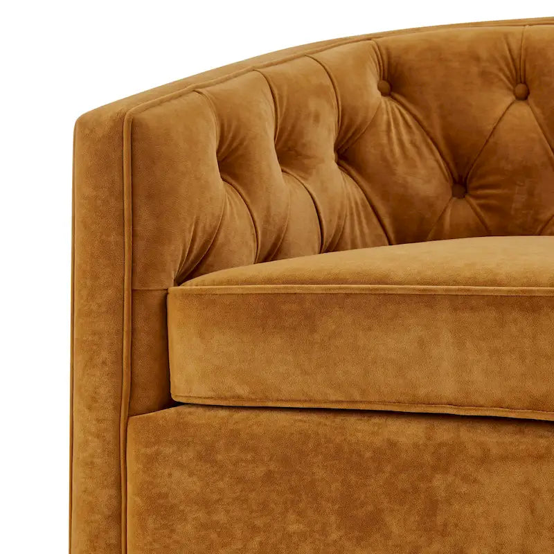 Fauteuil tonneau pivotant en tissu