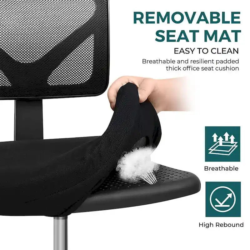 Chaise de bureau sans accoudoirs avec dossier