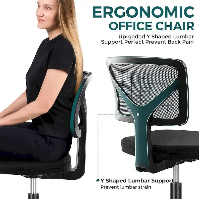 Chaise de bureau sans accoudoirs avec dossier
