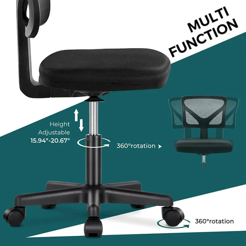 Chaise de bureau sans accoudoirs avec dossier