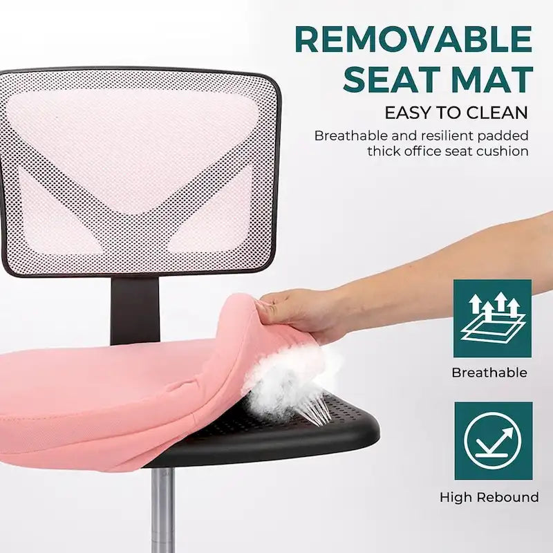 Chaise de bureau sans accoudoirs avec dossier