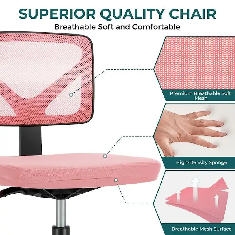 Chaise de bureau sans accoudoirs avec dossier