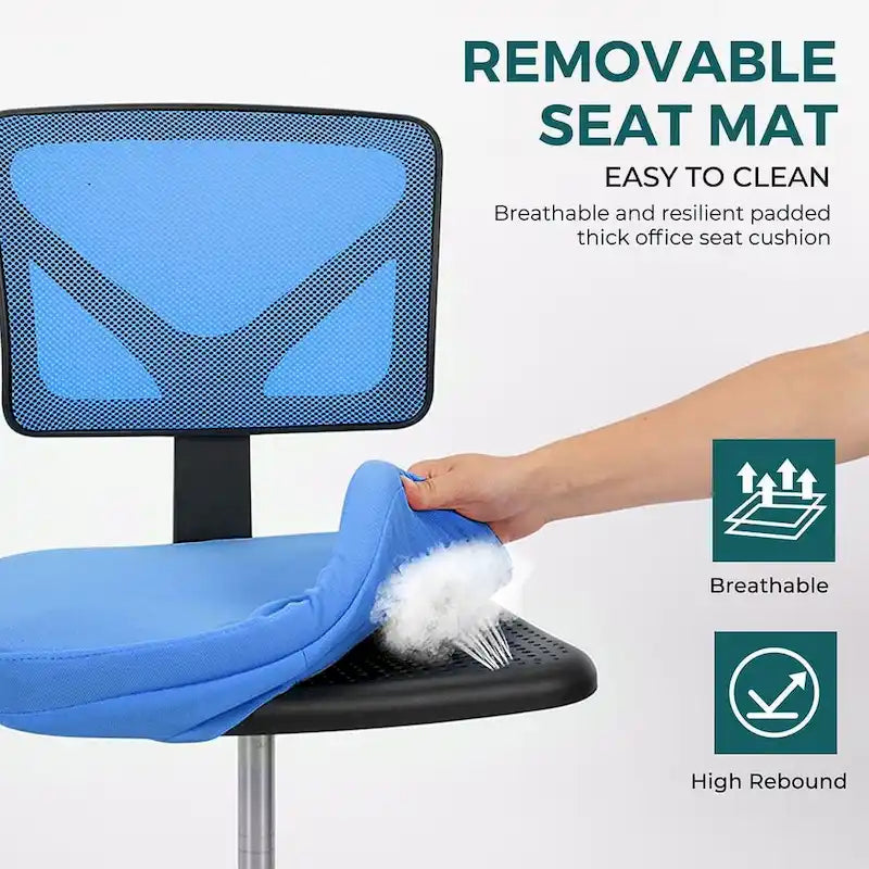 Chaise de bureau sans accoudoirs avec dossier