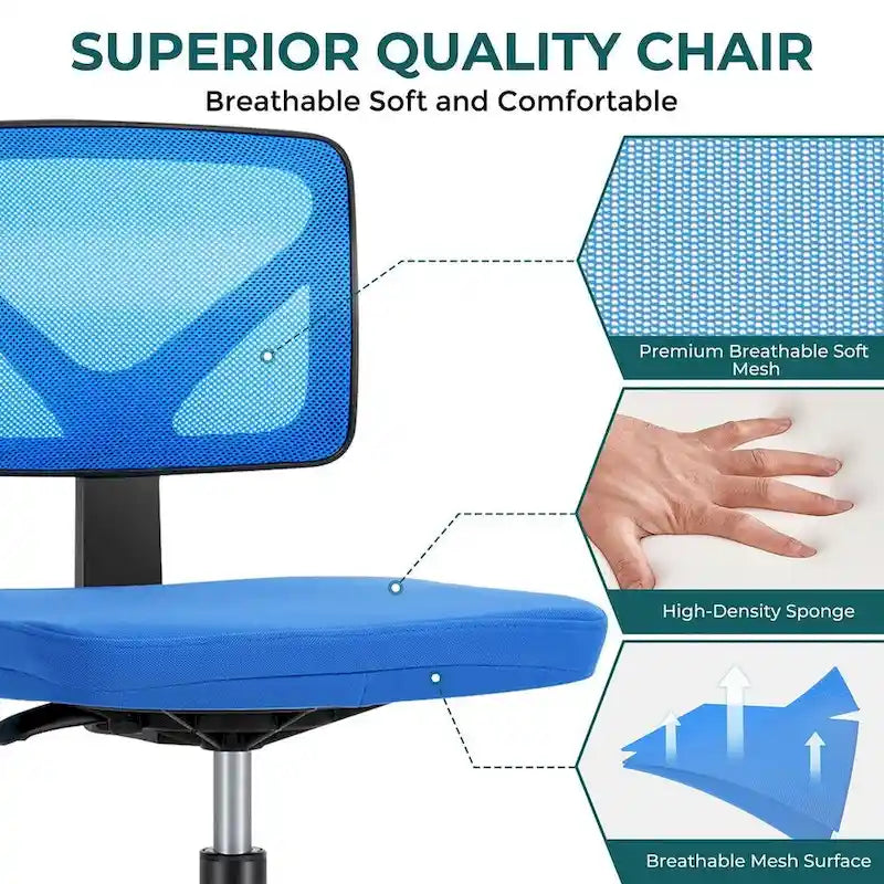 Chaise de bureau sans accoudoirs avec dossier