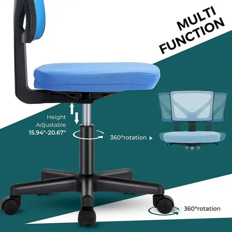 Chaise de bureau sans accoudoirs avec dossier