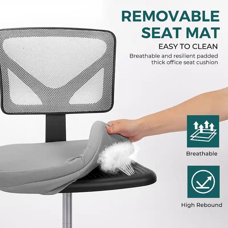 Chaise de bureau sans accoudoirs avec dossier