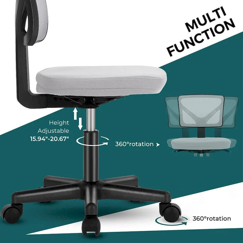 Chaise de bureau sans accoudoirs avec dossier