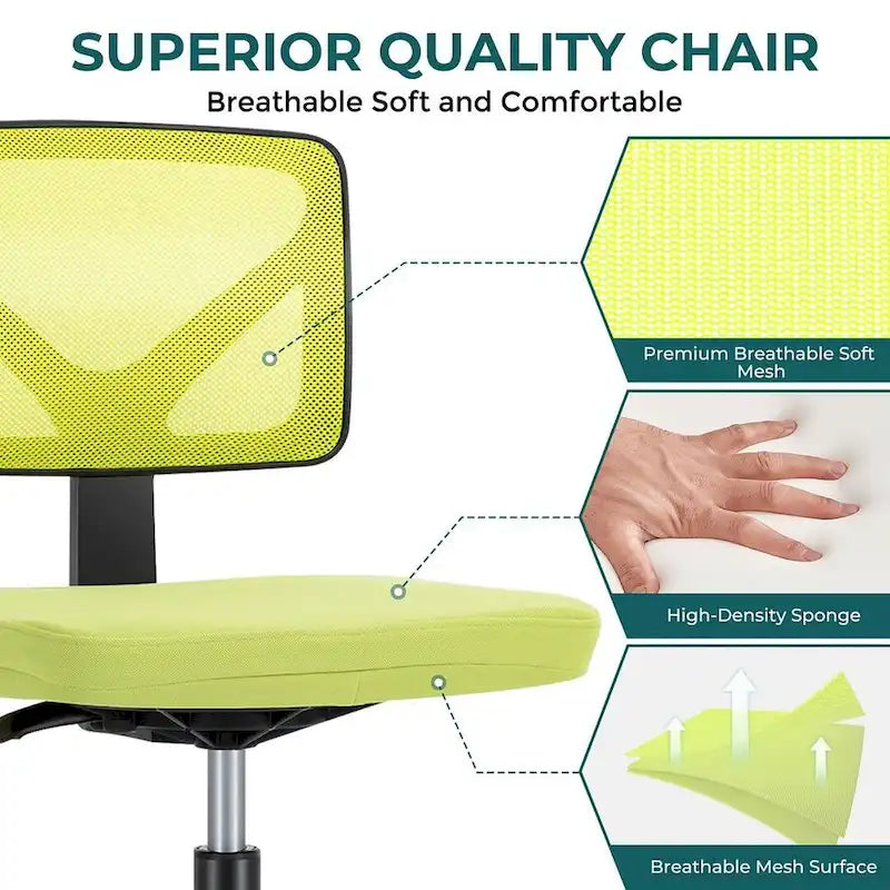 Chaise de bureau sans accoudoirs avec dossier