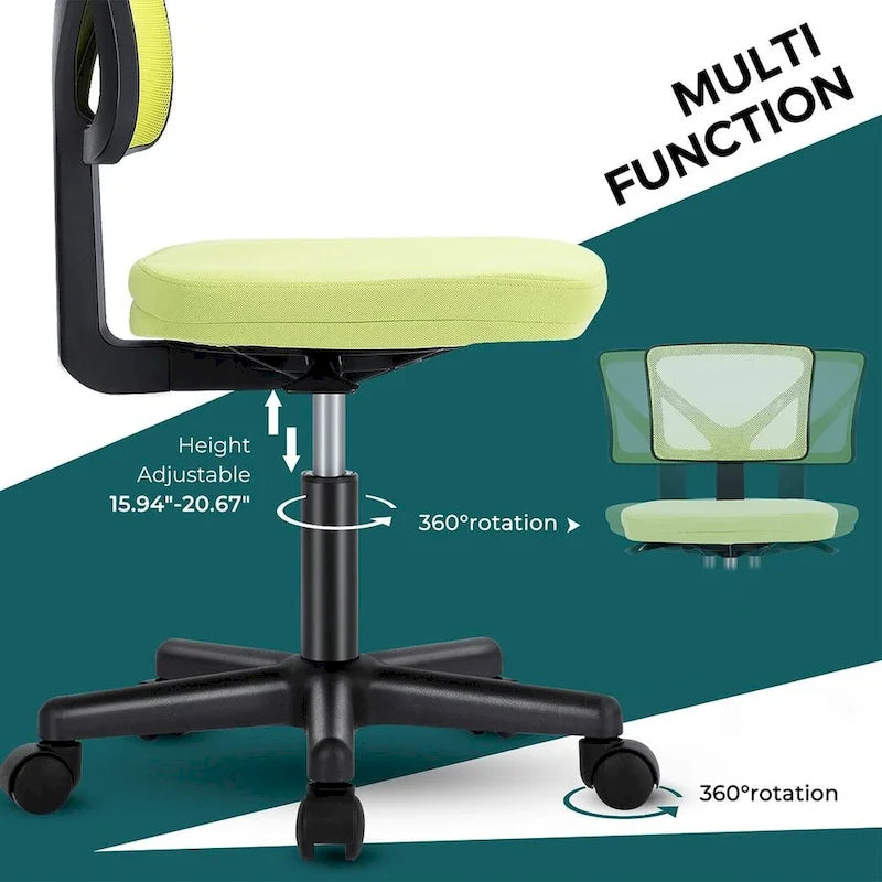 Chaise de bureau sans accoudoirs avec dossier