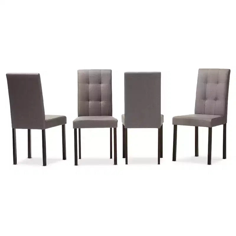 5pc Andrew Modern and Contemporary Fabric Upholstered Grid Tufting Dining Set - Baxton Studio