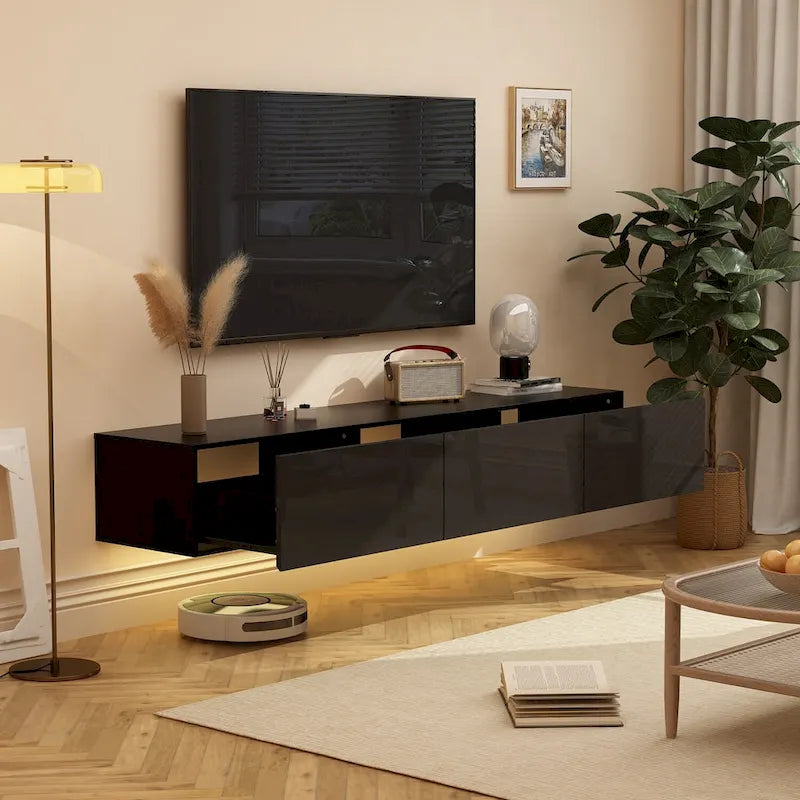 Meuble TV flottant mural avec LEDMeuble TV Meuble TV flottant