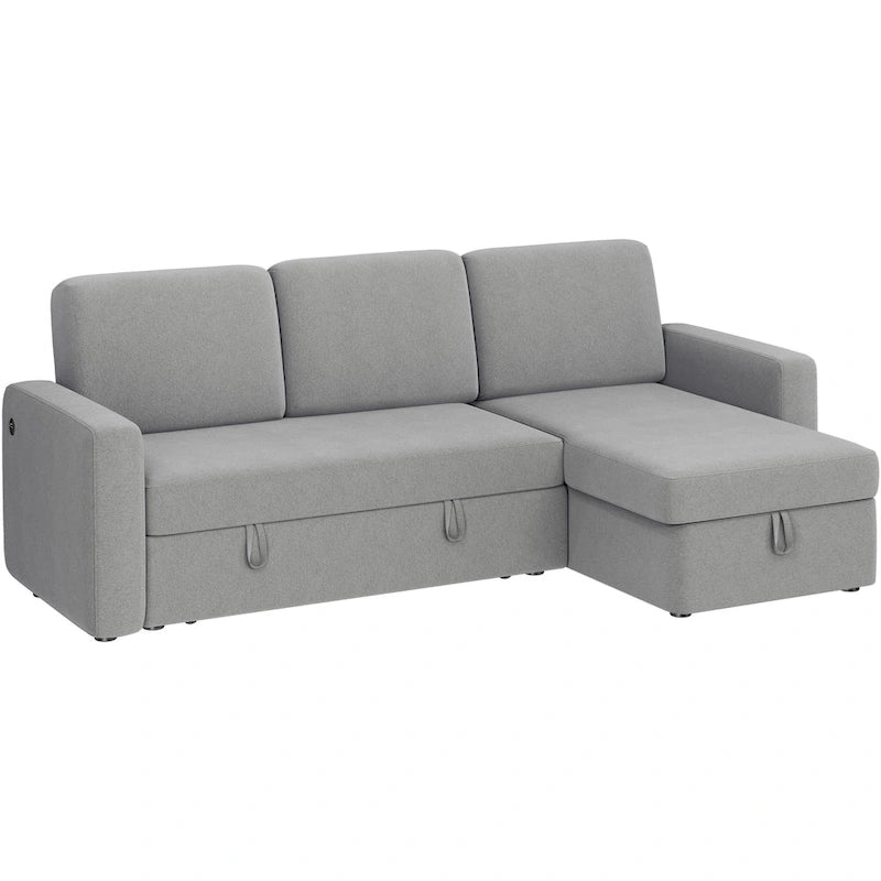 Canapé d'angle réversible avec lit gigogne et rangement - 83x 57.5x33